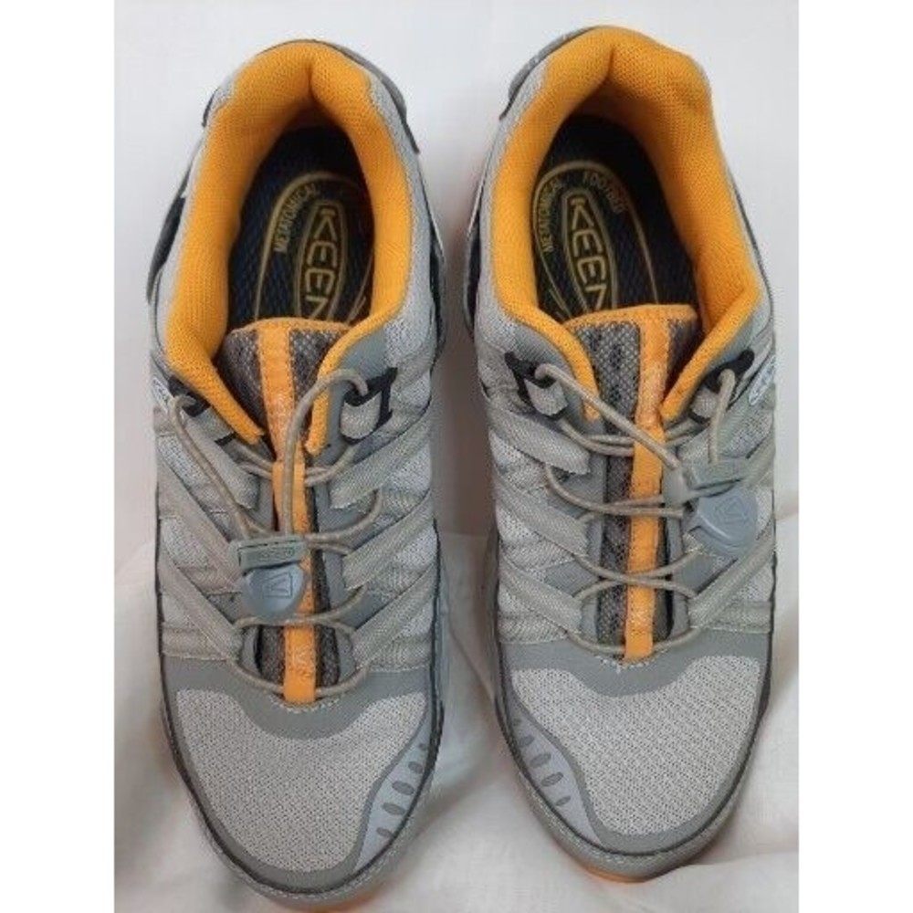 Keen Women Sz 9.5 Gray Yellow Versatrail 1014914 Hiking Shoe Metatomical Footbed